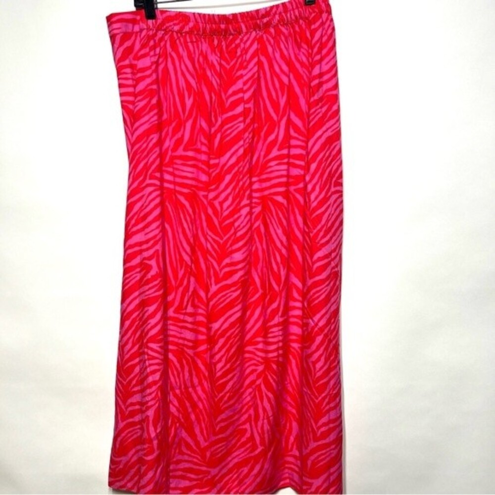 Long Tall Sally Tall Pink Zebra Print Midi Skirt 12 NWT - Picture 12 of 16